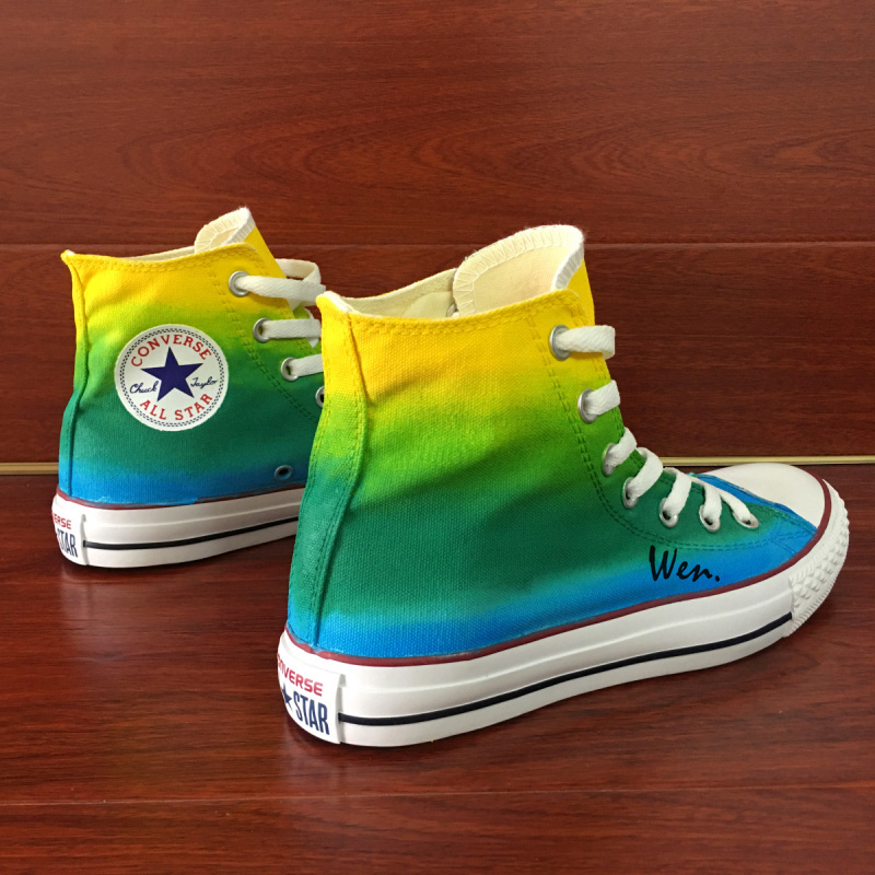 red blue yellow and green converse