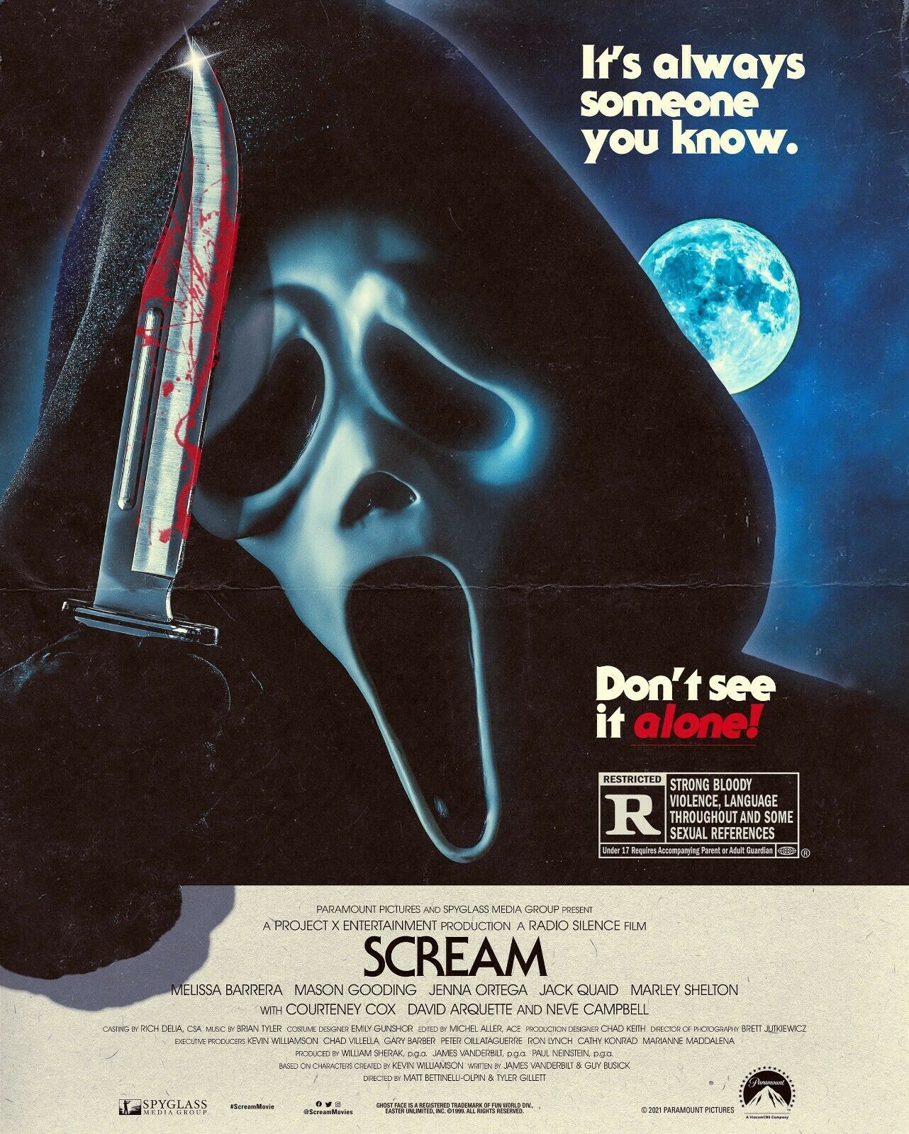 Primary image for  Scream movie poster print (f) 2022 Horror - 12 x 15 inches - PLEASE SEE SIZE
