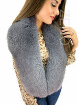 Fox Fur Stole 55' (140cm) Saga Furs Grey Fur Collar Boa Wrap image 2