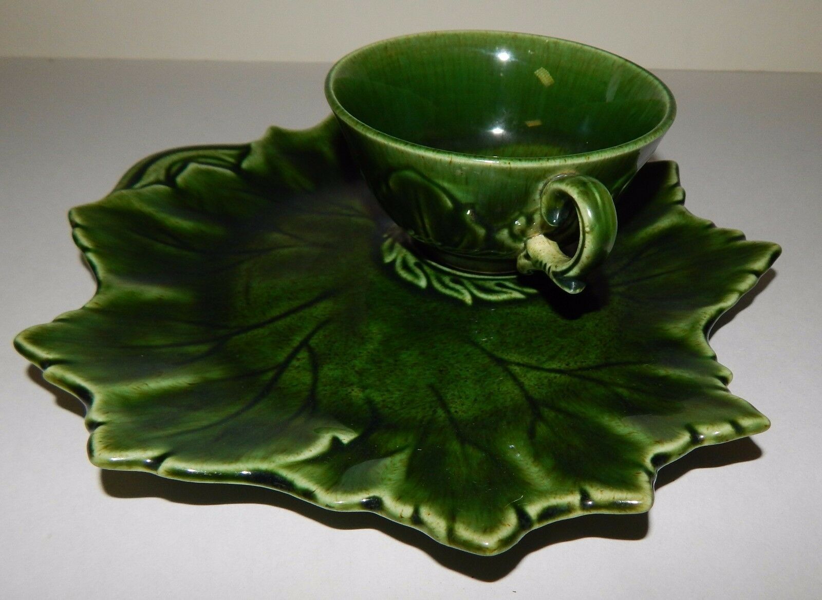 Steubenville ~ Woodfield Tropic Dark Green ~ Snack Plate & Cup 