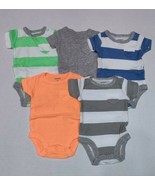 Carter&#39;s Preemie 5 Pack Bodysuits For Boys Neon Striped Design Reborn Dolls - $16.00