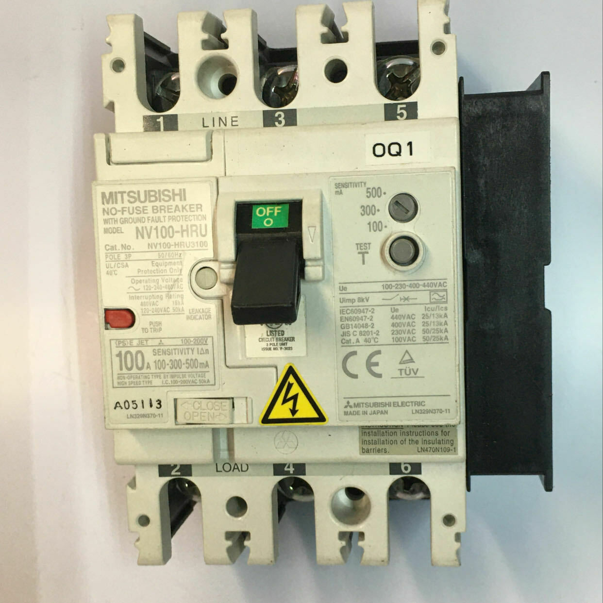 Mitsubishi NV100HRU Circuit Breaker 100A NV100HRU3100 Other Circuit