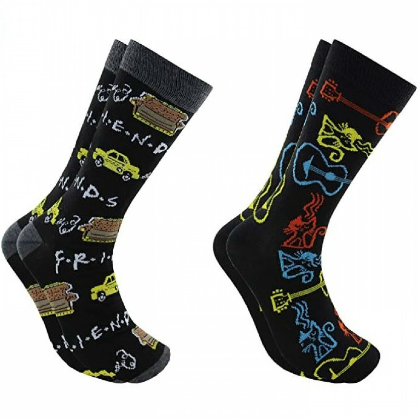 Friends TV Show 2-Pack Men Crew Socks Multi-Color - Socks