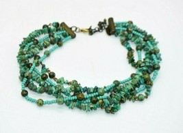 Miriam Haskell Genuine Turquoise Beaded Multi-Strand Choker Necklace - $296.99