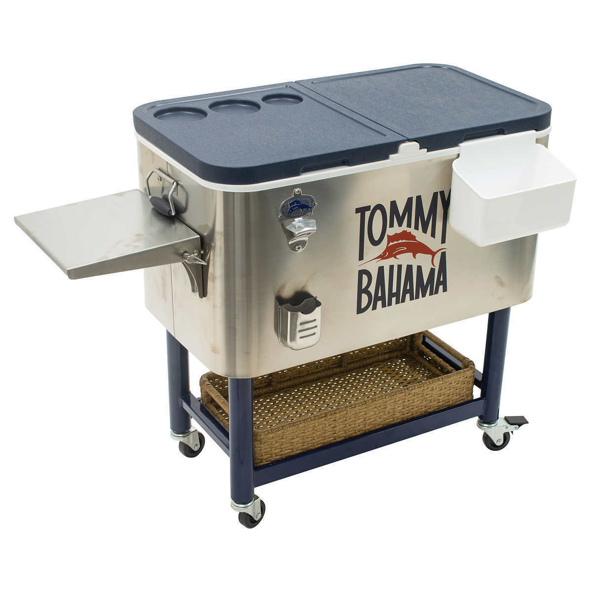 Tommy Bahama 100 Quart Stainless Steel Rolling Cooler - Coolers & Ice ...