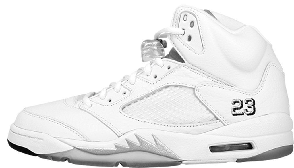 Air Jordan 5 Sneaker Lace Locks (Grey/ White) grape laney infrared