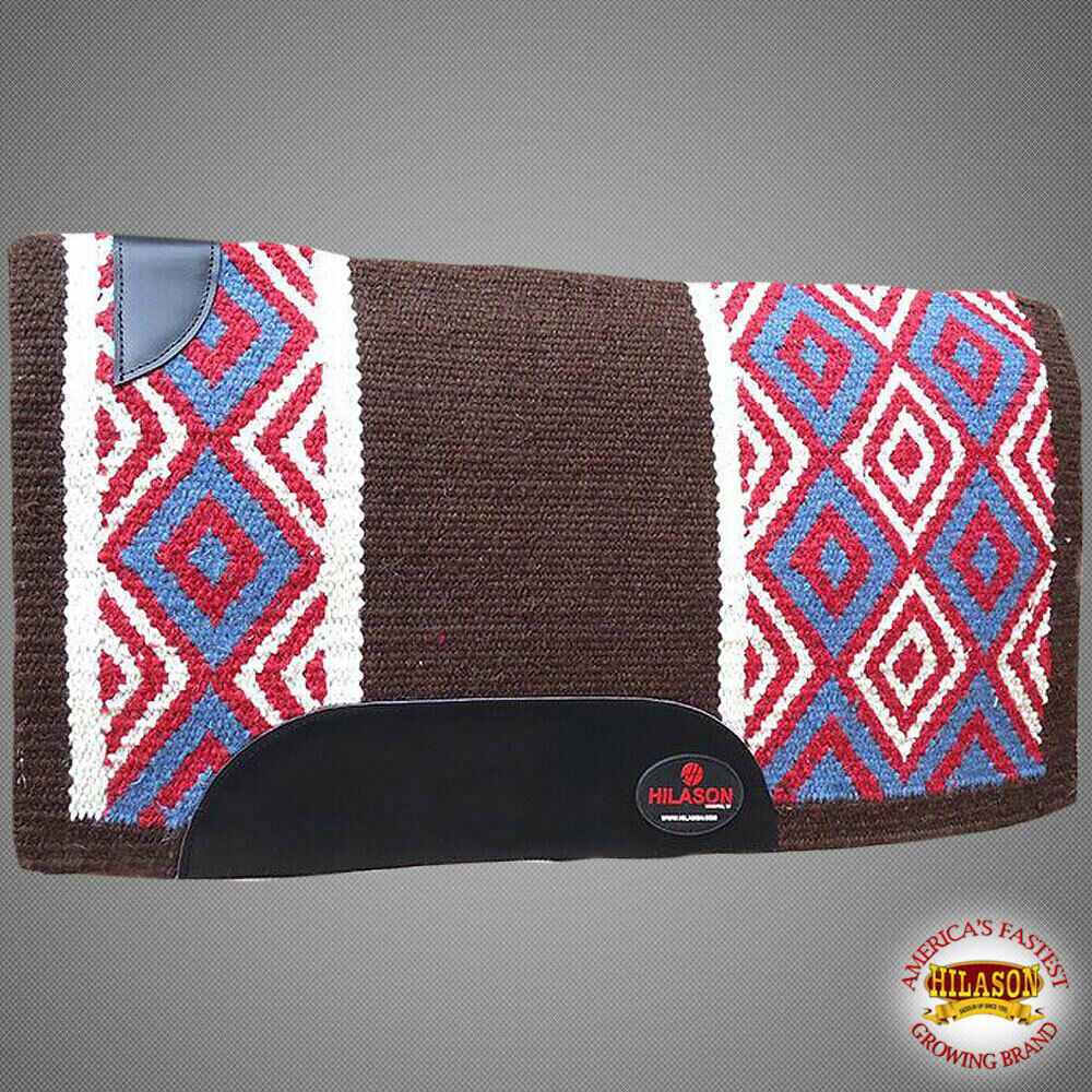 Horse Western Saddle Blanket New Zealand Wool Brown Crimson Hilason U ...