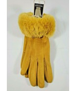 TGH Coco + Carmen Touchscreen Compatible Gloves Gold (Yellow) Velvet &amp; F... - $49.99