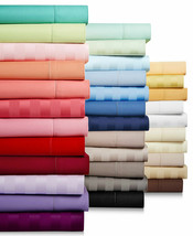 Home Fitted Sheet+2 Pillow Case 1000 TC 100% Cotton Solid & Striped AU Single - $47.47