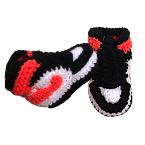 52.Air J 1  'fluorescent' Baby Crochet Shoes