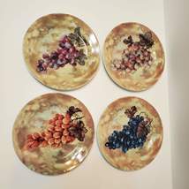 Dessert Plates, set of 4, by I. GODINGER & CO. 7 1/2" Wine Cheese Grape design image 2
