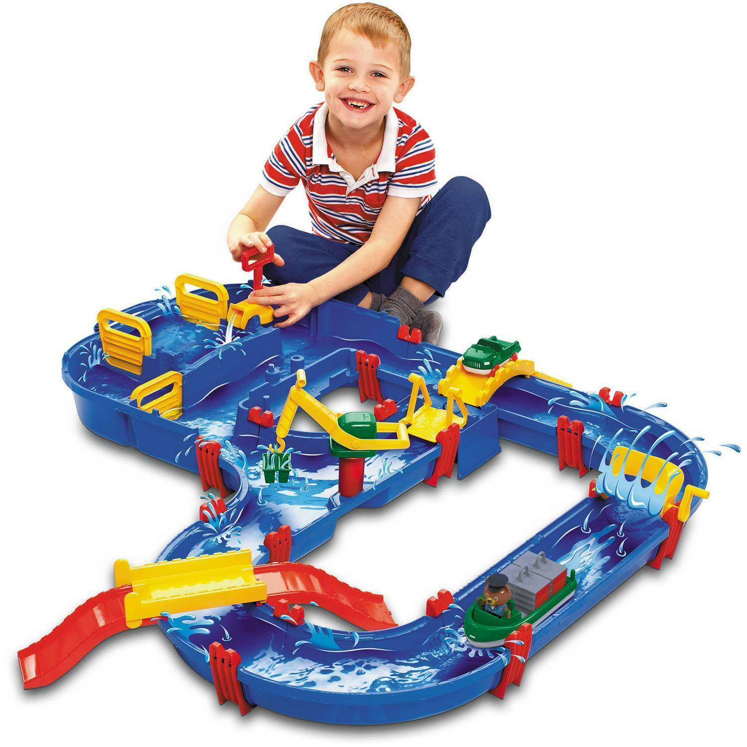 Water Play Set Kids Water Toys Activity Game Mega Bridge World Boat