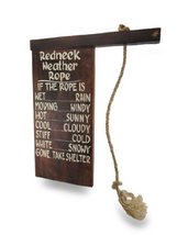 Fun Hand Carved Wood Redneck Weather Rope Sign Hanging Cabin Art - $34.64