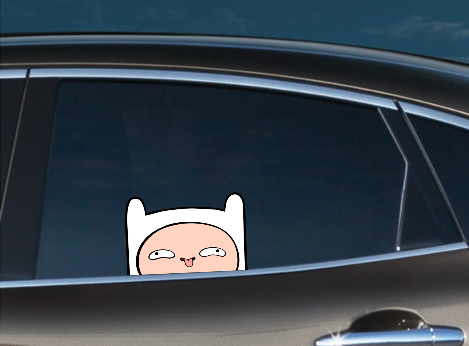 Finn Peeking Car Bumper Window Vinyl Decal Anime Laptop Stickers Adventure time