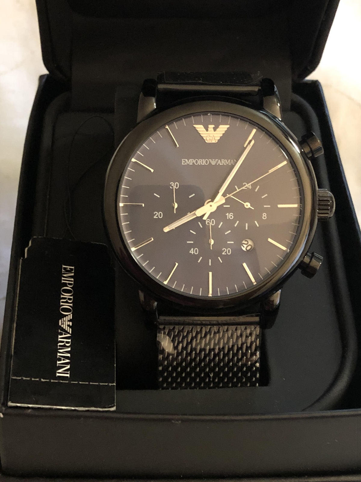 Emporio Armani Sport Chronograph Men's Watch AR-1979 Black - Wristwatches