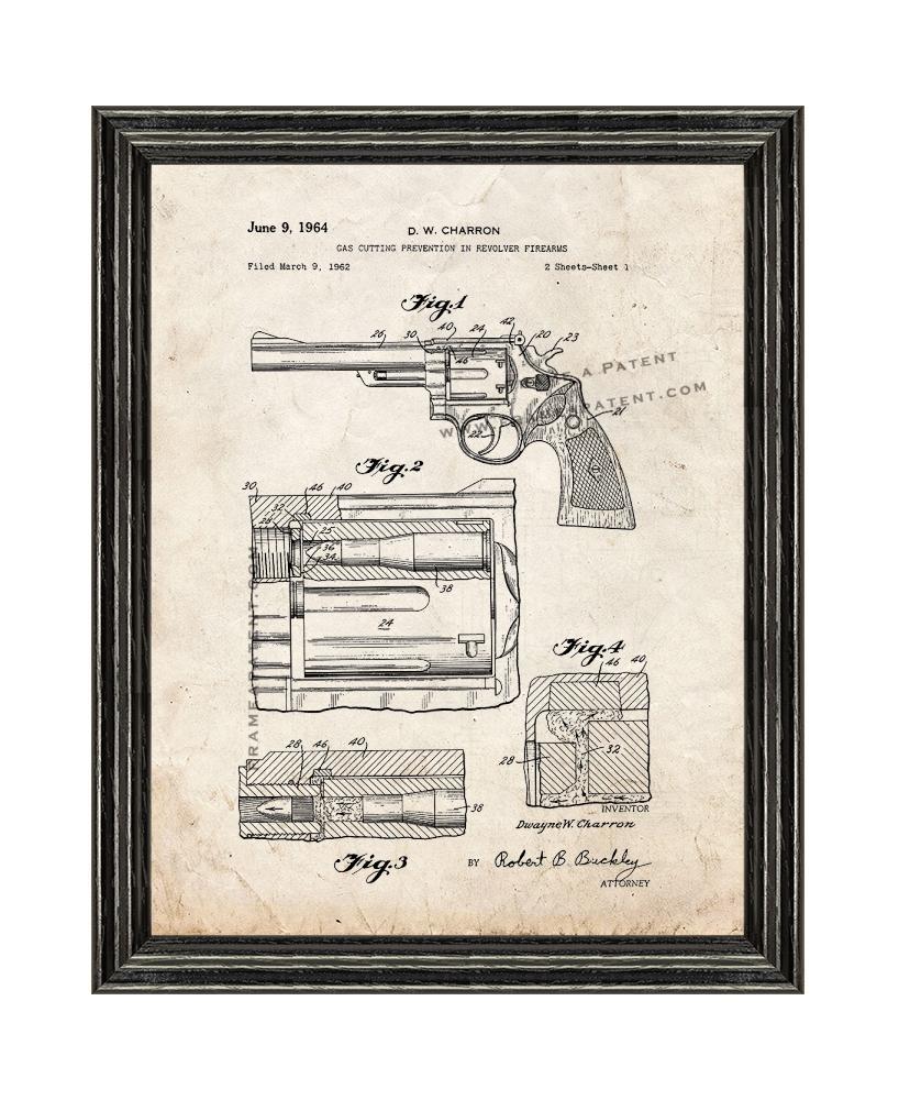 Gas Cutting Prevention In Revolver Firearms Patent Print Old Look with ...