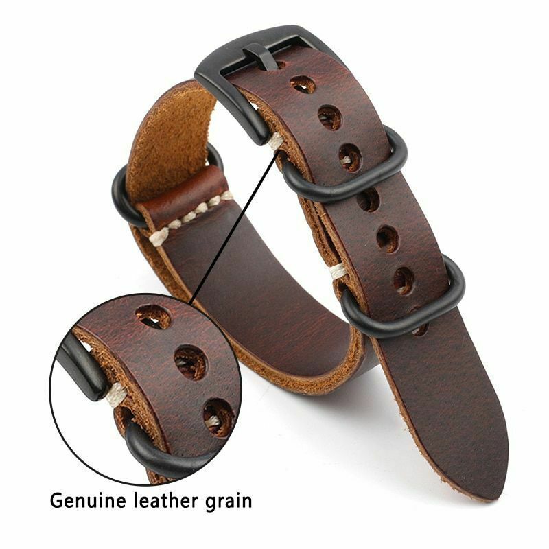 Watch Band Genuine Leather Replacement Strap For Nato Zulu Watches Belt Bracele