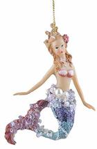 Gnz Elegant Mermaid Christmas/Everyday Ornament w/Faux Pearls & Glitter Purple - $14.11