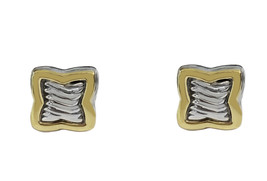 David Yurman &quot;Quatrefoil&quot; Silver &amp; Gold Earrings - $550.00