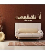 Wall Vinyl Sticker Bedroom Decal Words Sign Barcelona Town City Skyline - $63.00