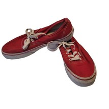 Vans TB4R Red Low Top Classic Canvas Skate Shoes Youth Size 3.5 - $14.85