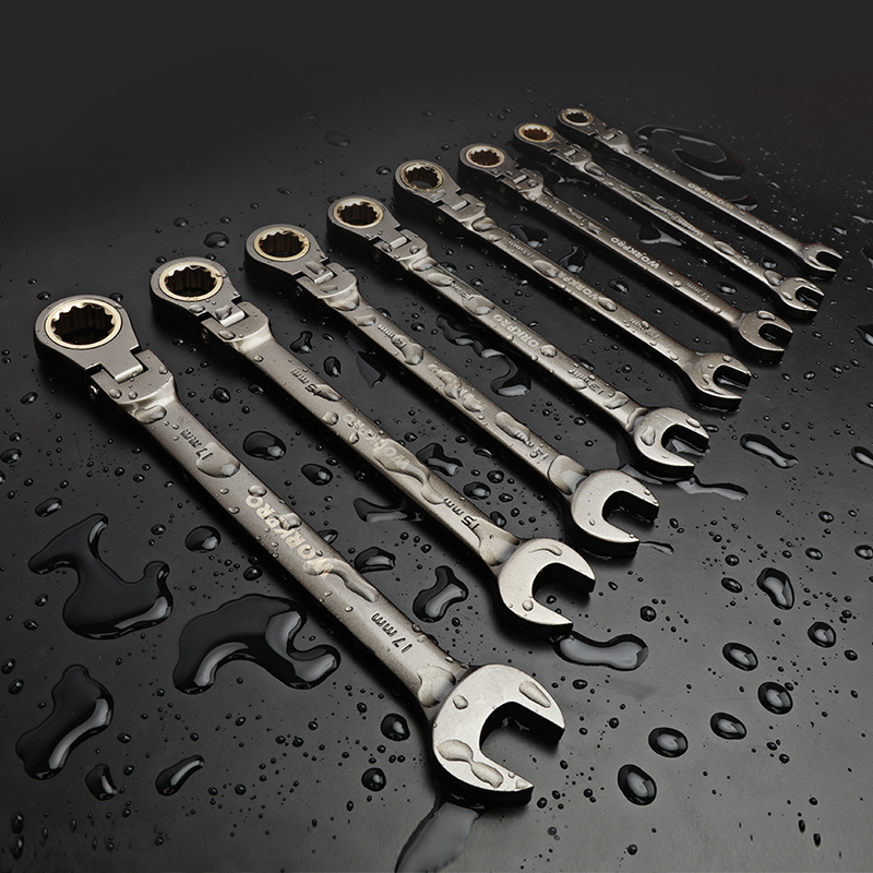 WORKPRO 8PC Wrenches Flexhead Ratcheting Combination Wrench Set Metric/SAE Home Hand Tools