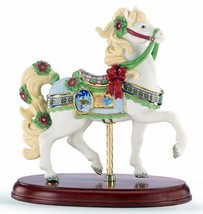 Lenox Christmas Gingerbread Carousel Horse Figurine Annual Poinsettias 2014 NEW - $125.00