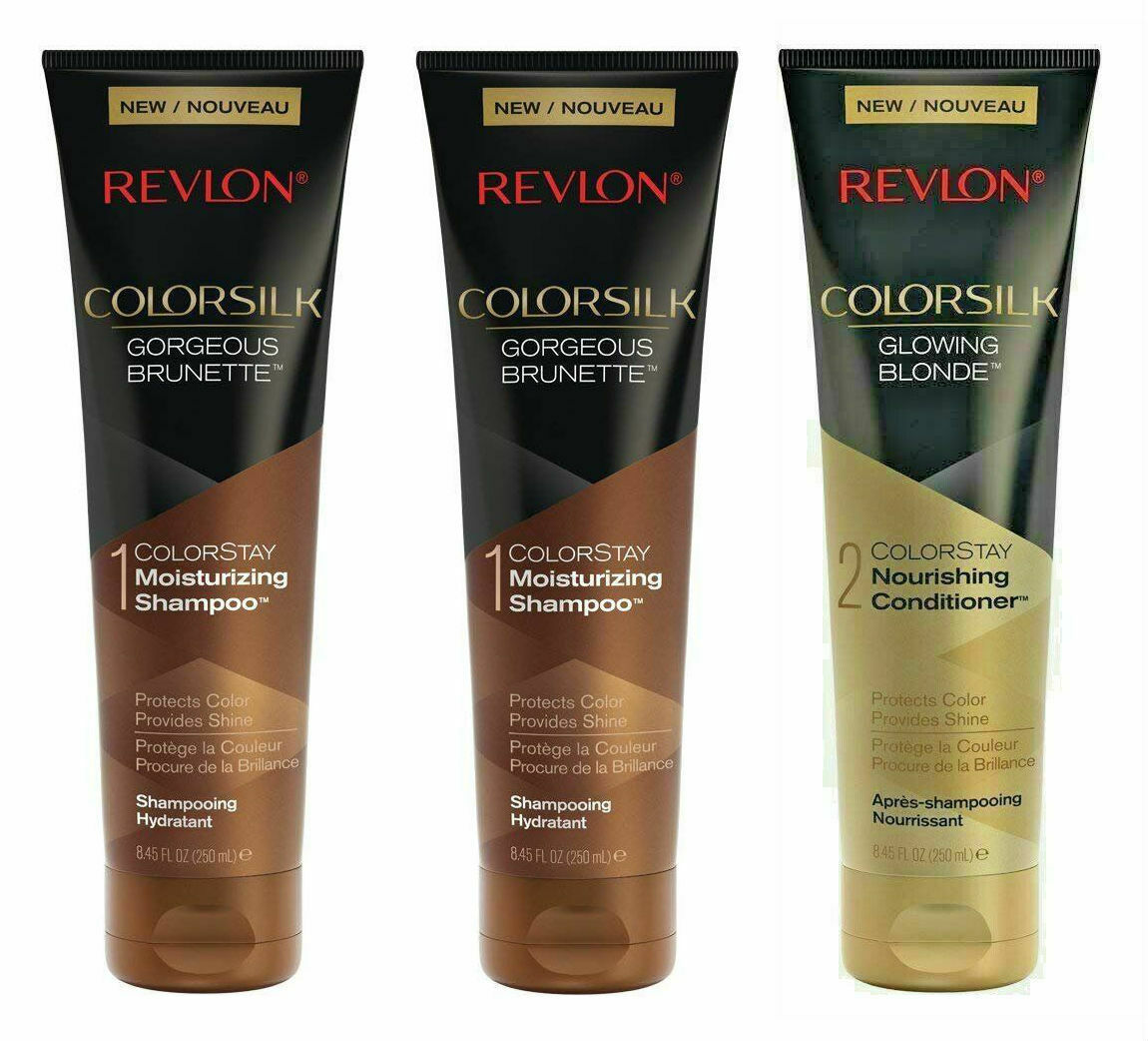 Primary image for 3Pk X Revlon Colorsilk Moisturizing 2 Shampoo & Nourishing 1 Conditioner 8.45 Oz