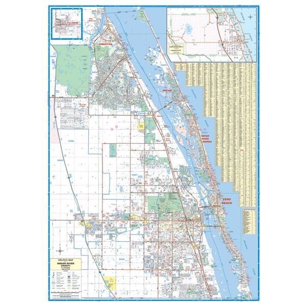 Indian River County, Florida Wall Map Mixed Lots