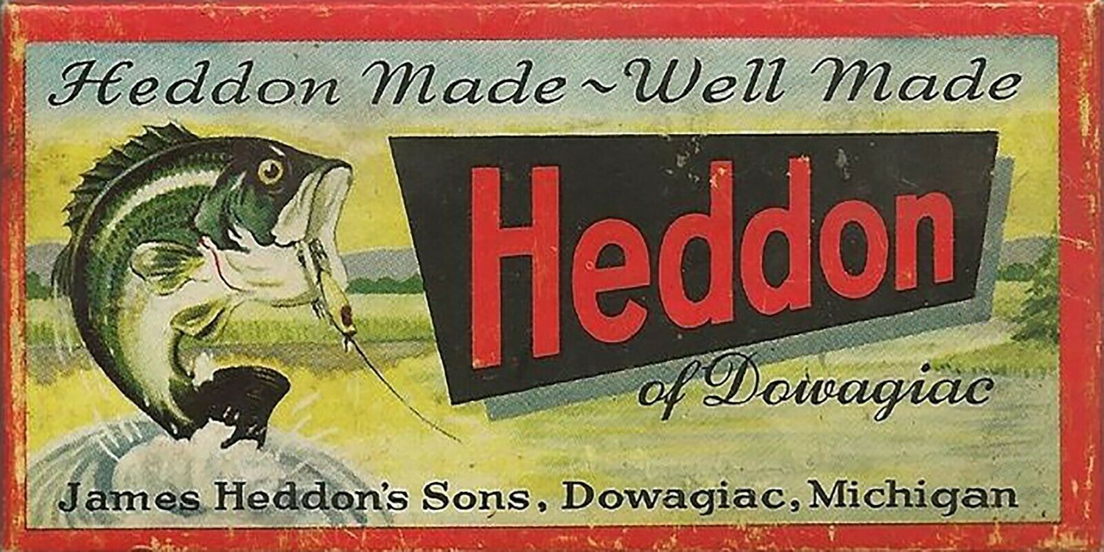 Vintage Heddon tackle ad reproduction metal sign fishing decor Plaques & Signs