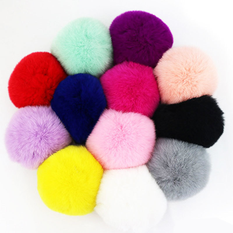 soft pom pom keychain