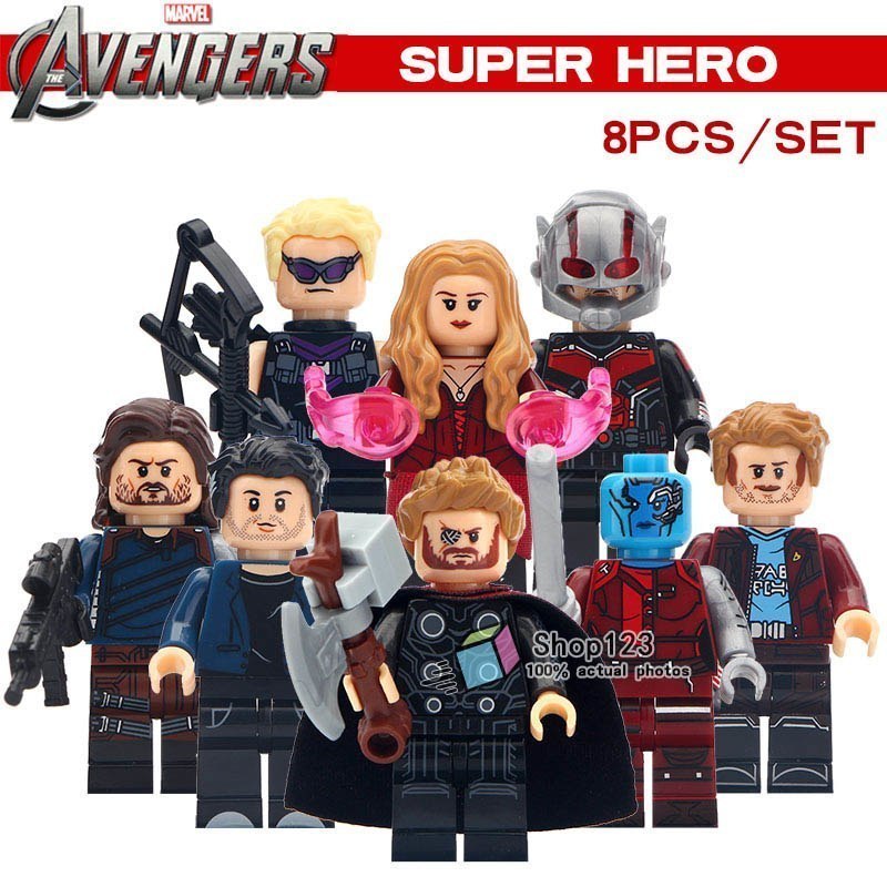 8pcs/set Avengers Endgame Minifigures Nebula Thor Hawkeye Ant-Man Bruce ...