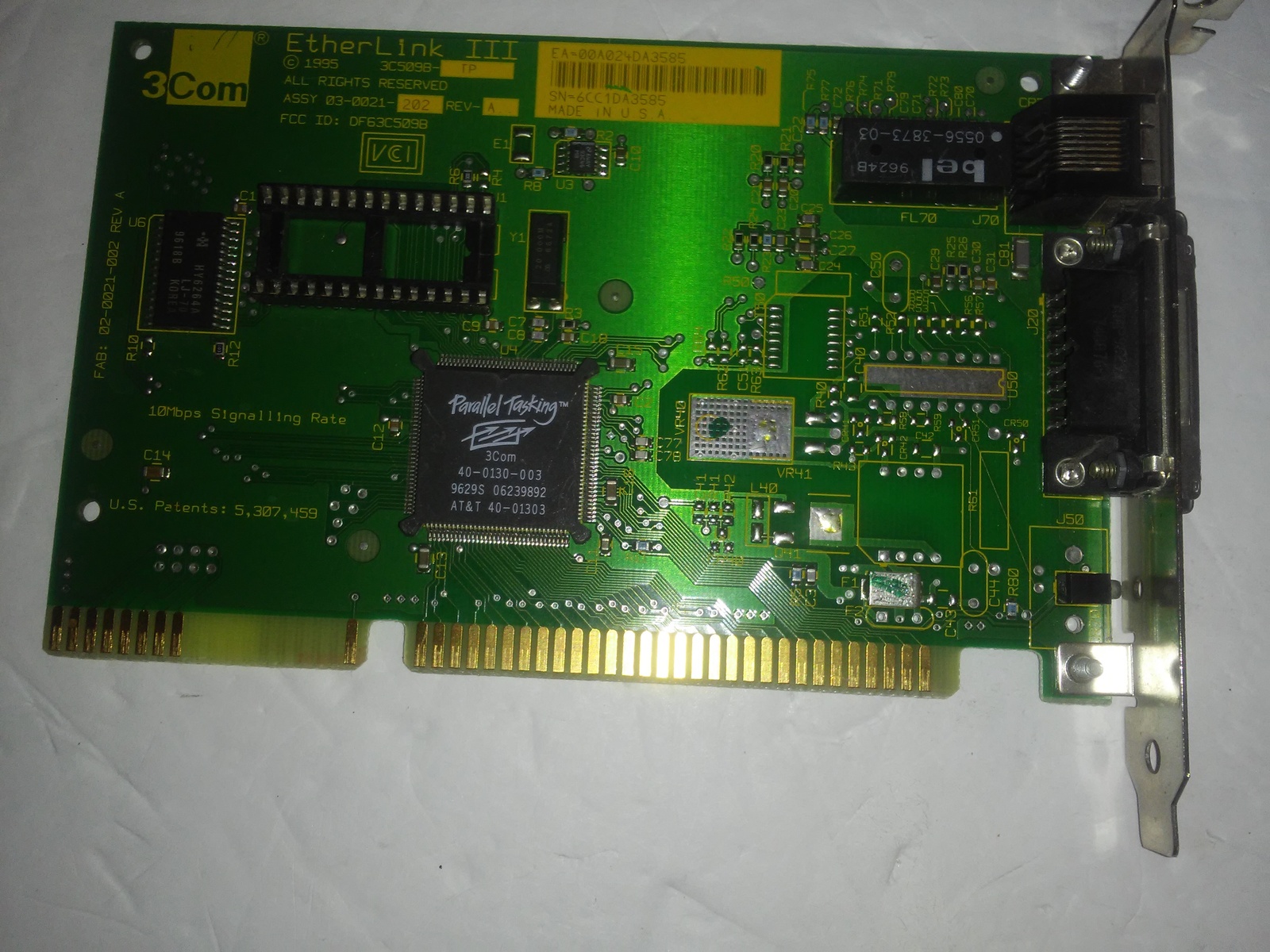 10Base-T Network Adapter New in Box 3Com Etherlink III 16 bit