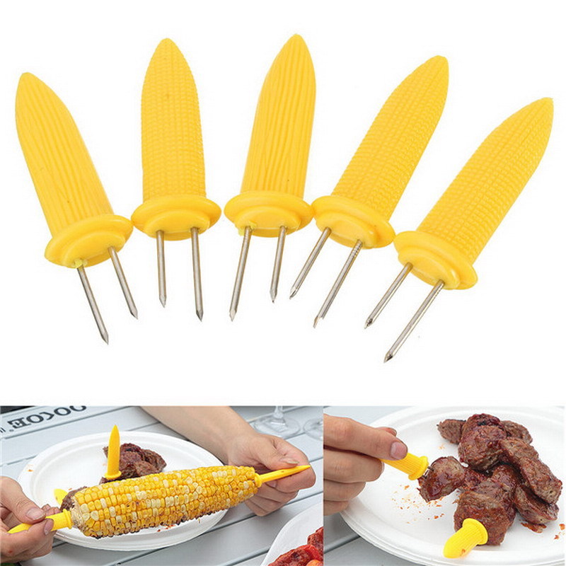 6pcs BBQ Corn Holders Fork Multifunction Stainless Steel Barbecue BBQ Tools & Accessories