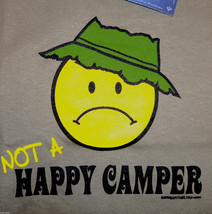 YOUTH T-shirt Not a Happy Camper S M L Tan NWT New Nature Cotton - $14.14