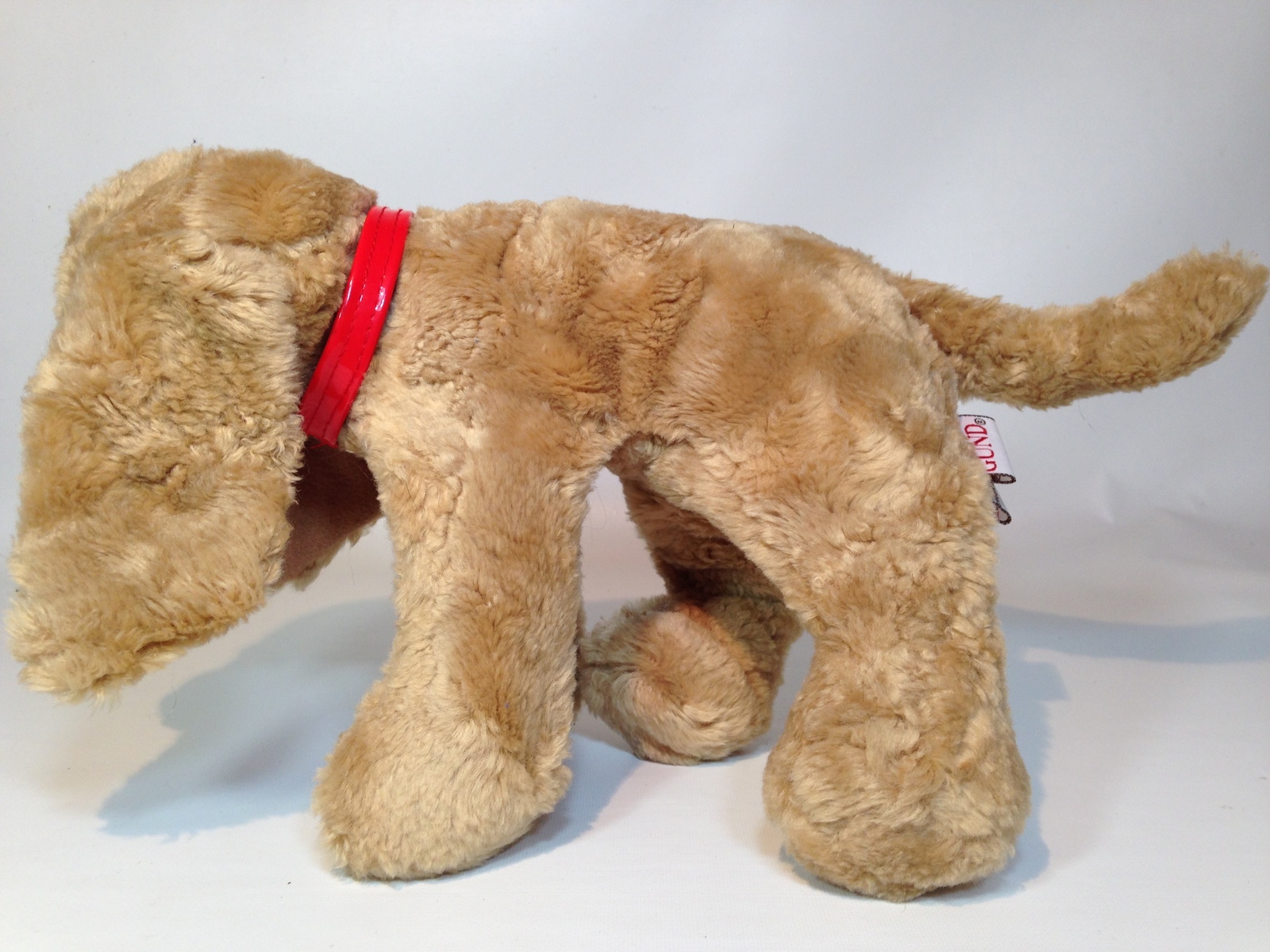 GUND PUDDLES Puppy Dog Brown Plush Red Collar Stuffed Animal Toy 12