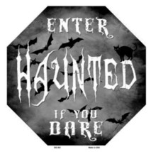 Halloween Haunted Enter If You Dare Metal Sign 12&quot; Wall Decor - DS - $23.95