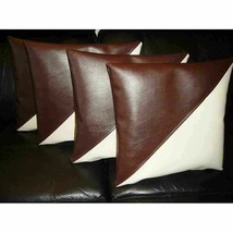 Sofá cama de cuero Almohadas marrones Almohada Dos chaise longue Seater 2... - $34.68