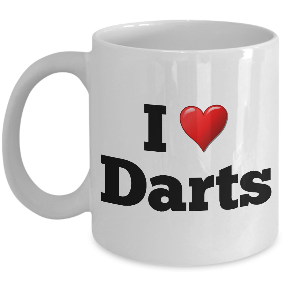 Dart Player Mug \ I Love Darts Dart Lover Novelty Gift, Ceramic