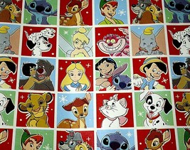 Disney  Wrapping Paper 20 Sq Ft. Dumbo Bambi Stitch Simba Peter Pan Folded - $10.52