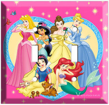 Disney Princess Double Light Switch plate Cinderella Snow White Ariel Ja... - $14.99