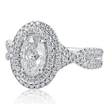 1.83 Ct Natural  G-SI1 Oval Cut Diamond Engagement Ring Infinity 18k Whi... - $4,157.01