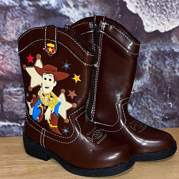 Disney Pixar Toy Story Woody "I'm in Charge" Brown Cowboy Boots Toddler Size 6 - $29.70