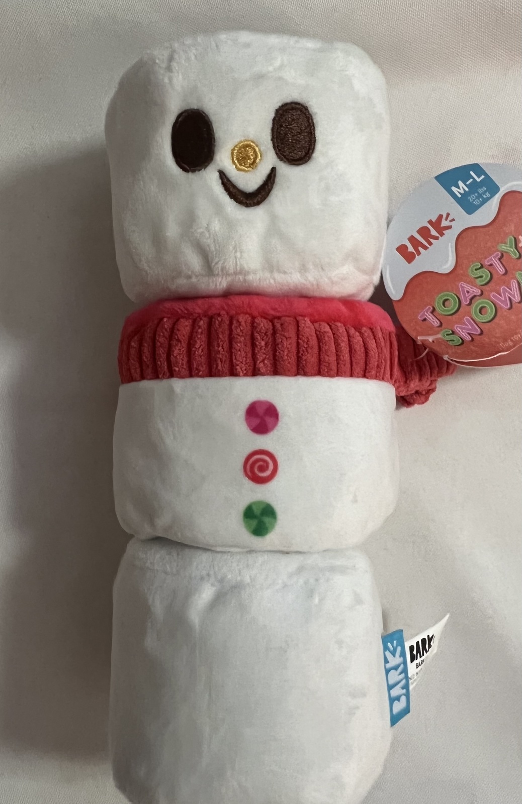 Bark Box Christmas Toasty the Snowman Dog Toy Crinkle Squeaker Barkbox
