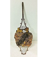 Antique Victorian Snowshoe w/ Velvet &amp; Silk Card Holder - $84.15