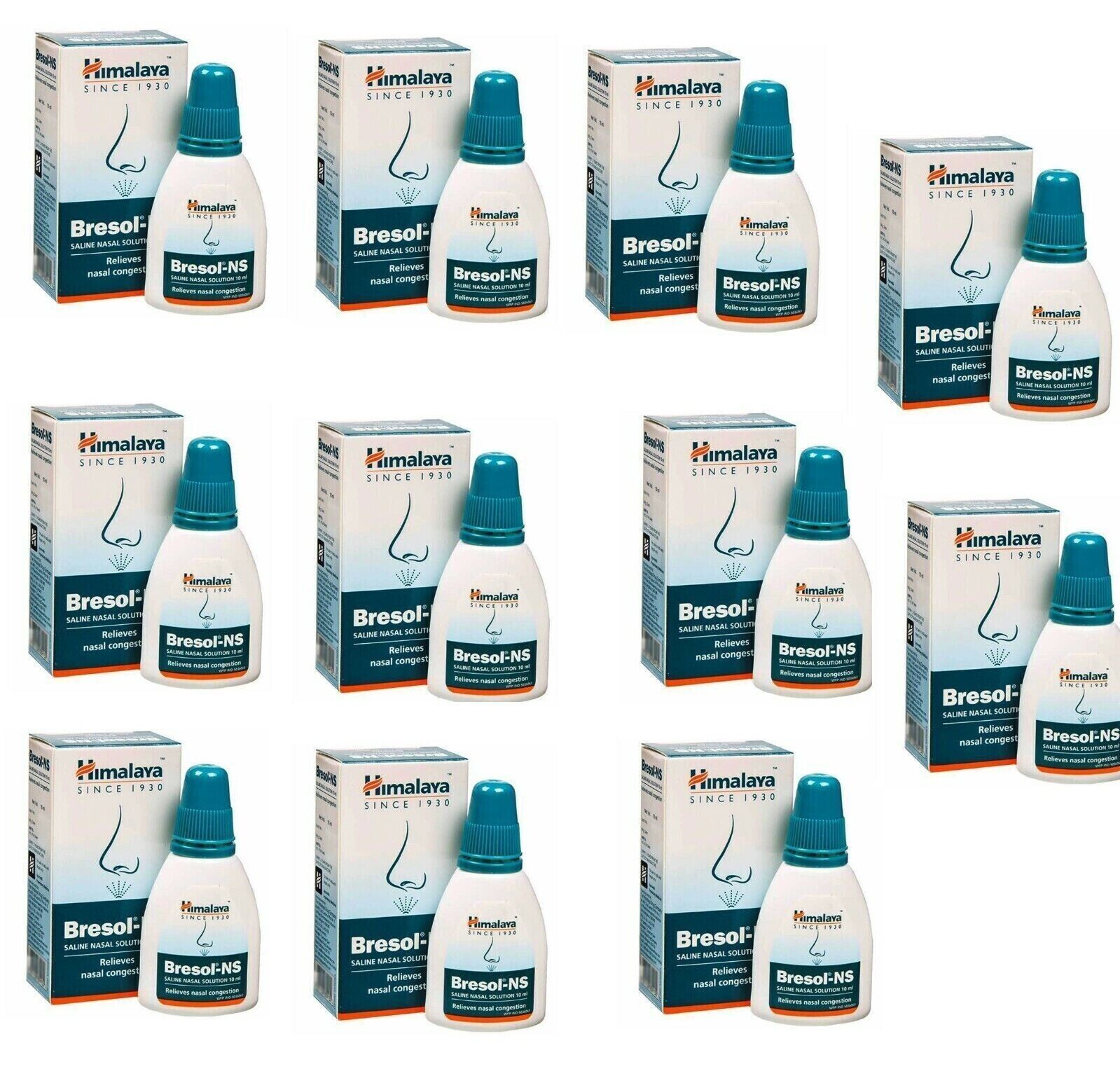 11 Pc Himalaya Herbal BRESOL NS 10 ml Nasal Drops Dry Stuffy Nose Cold ...
