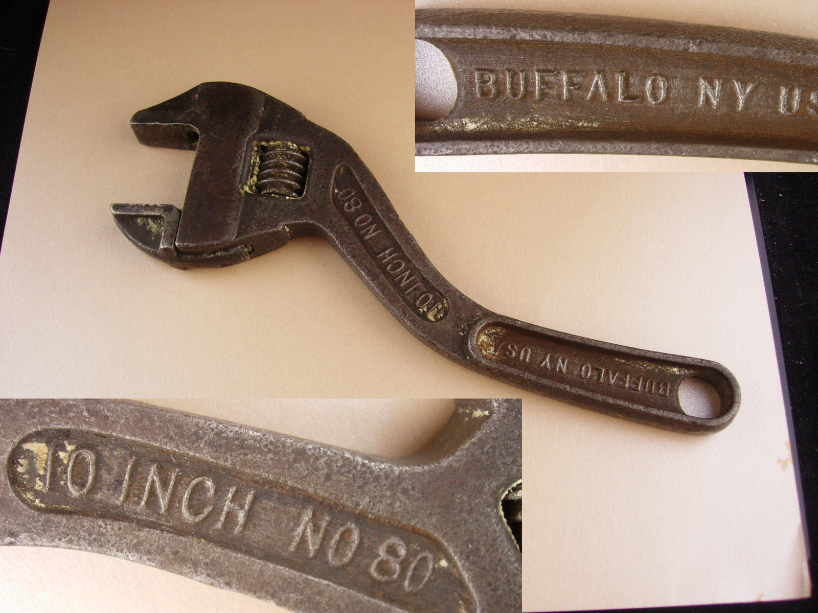 Antique buggy wrench - Fordson Carriage - 10 Inch - No. 80 - Adjustable Model T - Metalworking