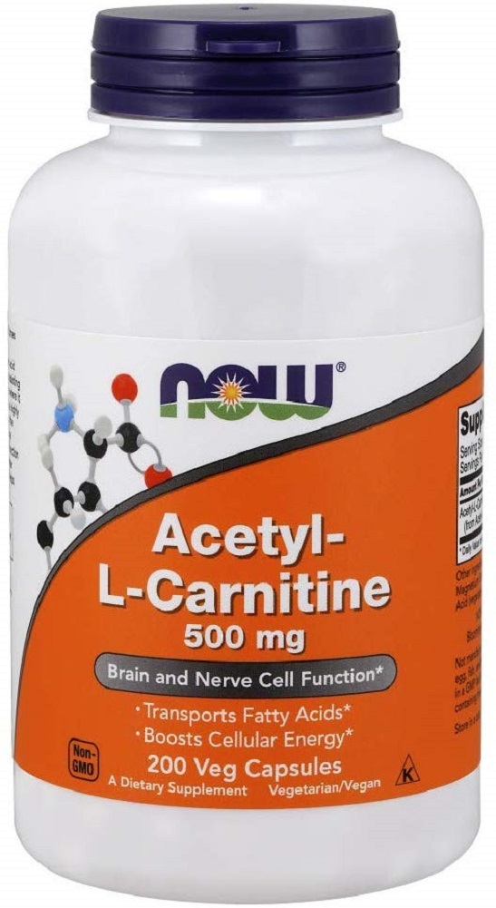 NOW® Acetyl-L-Carnitine, 500 mg, 200 Veg Caps