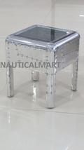 NauticalMart Aviator Retro Side Table Silver Finish End Table Bed Room D... - $399.00