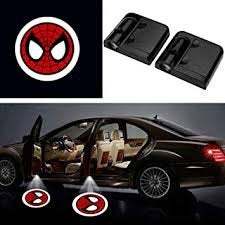 2x PCs Spiderman Logo Wireless Car Door Welcome Laser Projector Shadow LED Light